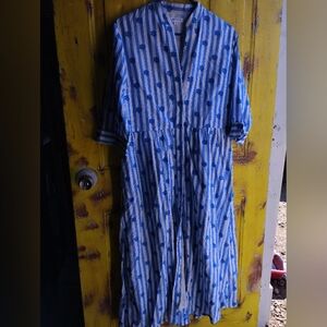 Patterned Long Sleeve Dress